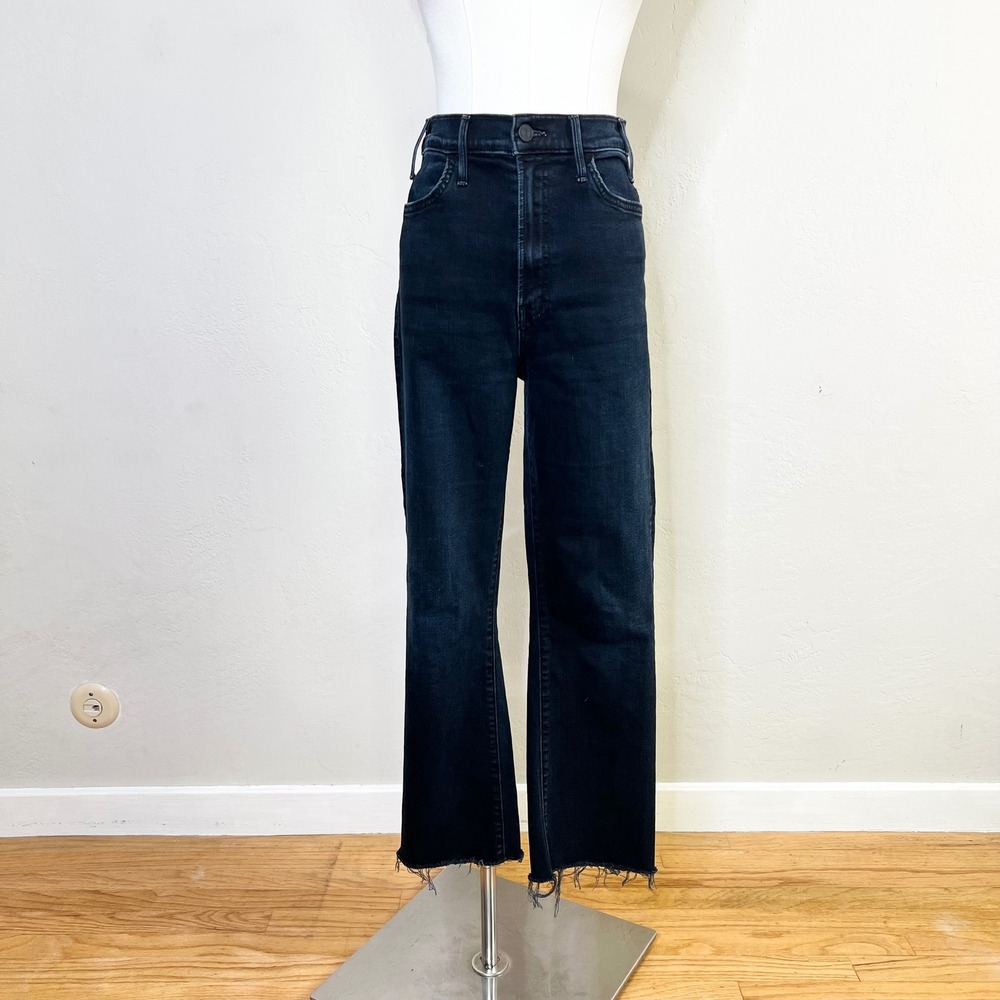 MOTHER Denim Jeans The Hustler Ankle Fray Size 29 Dark High Rise Stretch